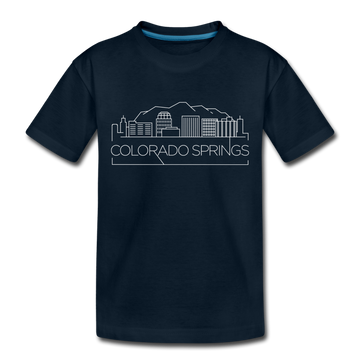 Colorado Springs, Colorado Toddler T-Shirt - Skyline Colorado Springs Toddler Tee - deep navy