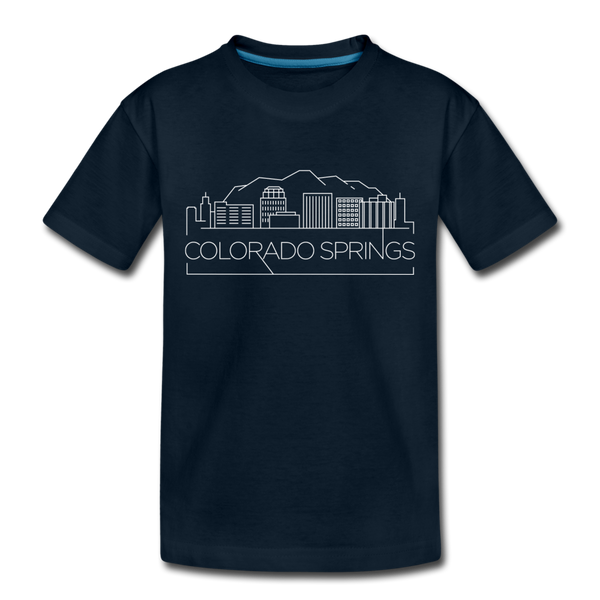 Colorado Springs, Colorado Toddler T-Shirt - Skyline Colorado Springs Toddler Tee - deep navy