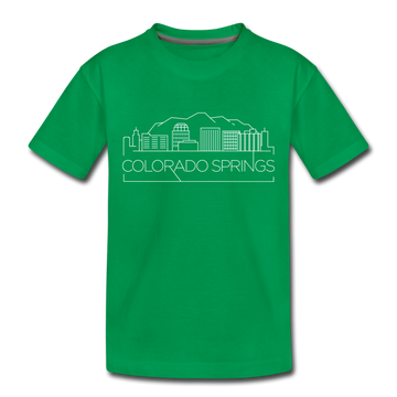 Colorado Springs, Colorado Toddler T-Shirt - Skyline Colorado Springs Toddler Tee - kelly green