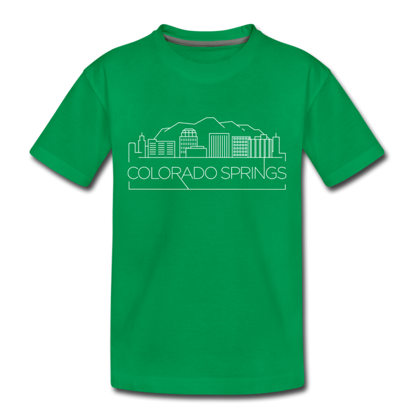 Colorado Springs, Colorado Toddler T-Shirt - Skyline Colorado Springs Toddler Tee - kelly green