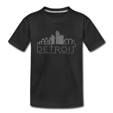 Detroit, Michigan Toddler T-Shirt - Skyline Detroit Toddler Tee - black