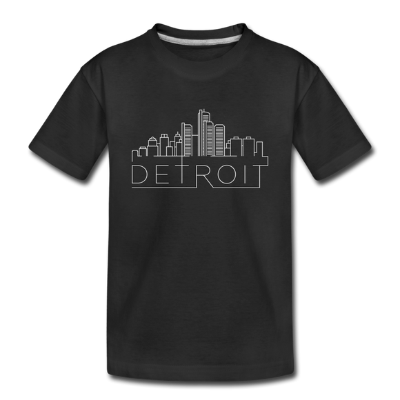 Detroit, Michigan Toddler T-Shirt - Skyline Detroit Toddler Tee - black