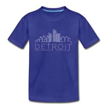 Detroit, Michigan Toddler T-Shirt - Skyline Detroit Toddler Tee - royal blue
