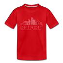 Detroit, Michigan Toddler T-Shirt - Skyline Detroit Toddler Tee - red