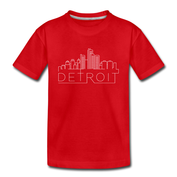 Detroit, Michigan Toddler T-Shirt - Skyline Detroit Toddler Tee - red