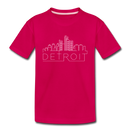 Detroit, Michigan Toddler T-Shirt - Skyline Detroit Toddler Tee - dark pink