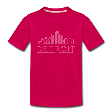 Detroit, Michigan Toddler T-Shirt - Skyline Detroit Toddler Tee - dark pink