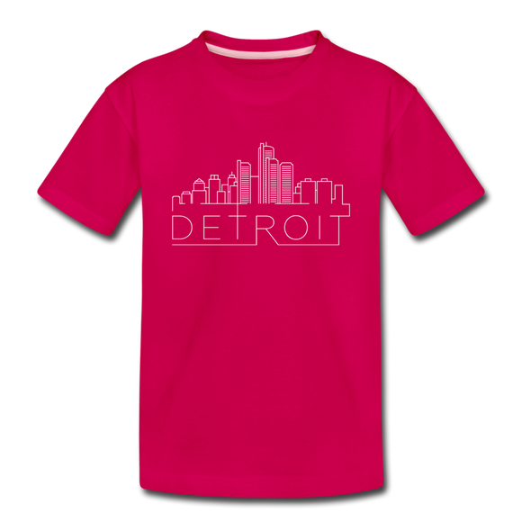 Detroit, Michigan Toddler T-Shirt - Skyline Detroit Toddler Tee - dark pink