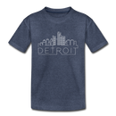 Detroit, Michigan Toddler T-Shirt - Skyline Detroit Toddler Tee - heather blue