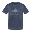 Detroit, Michigan Toddler T-Shirt - Skyline Detroit Toddler Tee - heather blue