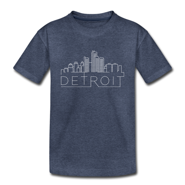 Detroit, Michigan Toddler T-Shirt - Skyline Detroit Toddler Tee - heather blue