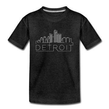 Detroit, Michigan Toddler T-Shirt - Skyline Detroit Toddler Tee - charcoal gray