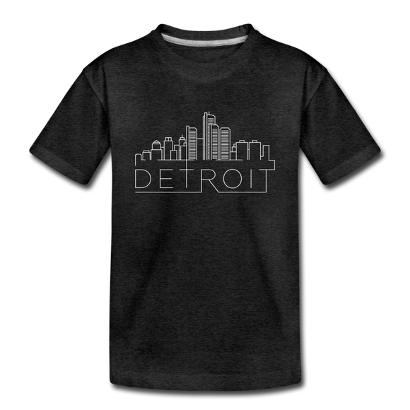 Detroit, Michigan Toddler T-Shirt - Skyline Detroit Toddler Tee - charcoal gray