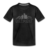 Detroit, Michigan Toddler T-Shirt - Skyline Detroit Toddler Tee - charcoal gray