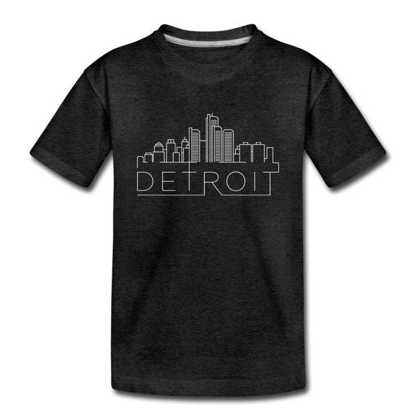 Detroit, Michigan Toddler T-Shirt - Skyline Detroit Toddler Tee - charcoal gray