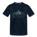 Detroit, Michigan Toddler T-Shirt - Skyline Detroit Toddler Tee - deep navy