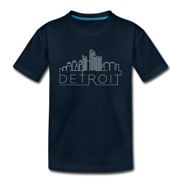 Detroit, Michigan Toddler T-Shirt - Skyline Detroit Toddler Tee - deep navy