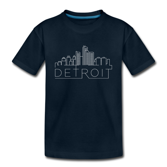 Detroit, Michigan Toddler T-Shirt - Skyline Detroit Toddler Tee - deep navy