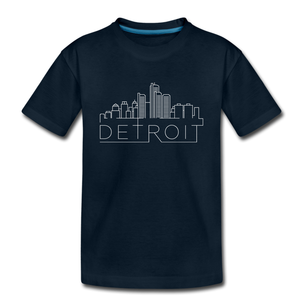 Detroit, Michigan Toddler T-Shirt - Skyline Detroit Toddler Tee - deep navy