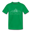 Detroit, Michigan Toddler T-Shirt - Skyline Detroit Toddler Tee - kelly green