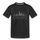 Chicago, Illinois Toddler T-Shirt - Skyline Chicago Toddler Tee - black