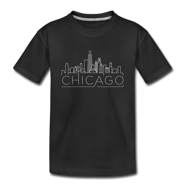 Chicago, Illinois Toddler T-Shirt - Skyline Chicago Toddler Tee - black