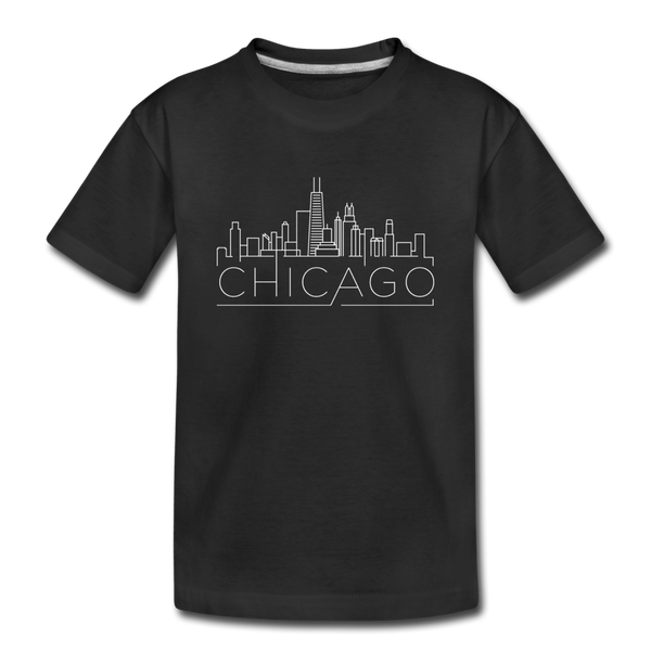 Chicago, Illinois Toddler T-Shirt - Skyline Chicago Toddler Tee - black