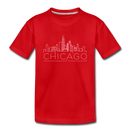 Chicago, Illinois Toddler T-Shirt - Skyline Chicago Toddler Tee - red