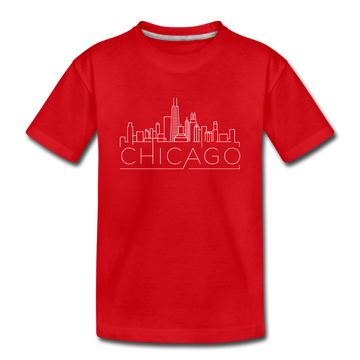 Chicago, Illinois Toddler T-Shirt - Skyline Chicago Toddler Tee - red