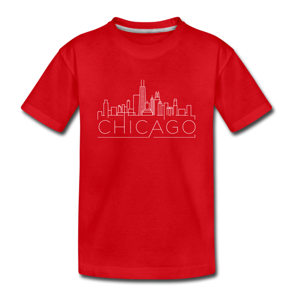 Chicago, Illinois Toddler T-Shirt - Skyline Chicago Toddler Tee - red