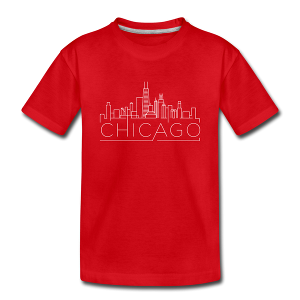 Chicago, Illinois Toddler T-Shirt - Skyline Chicago Toddler Tee - red
