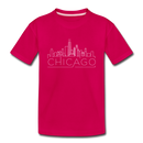 Chicago, Illinois Toddler T-Shirt - Skyline Chicago Toddler Tee - dark pink