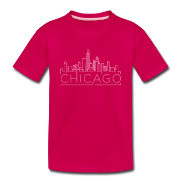 Chicago, Illinois Toddler T-Shirt - Skyline Chicago Toddler Tee - dark pink
