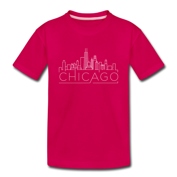 Chicago, Illinois Toddler T-Shirt - Skyline Chicago Toddler Tee - dark pink
