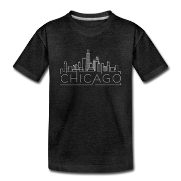Chicago, Illinois Toddler T-Shirt - Skyline Chicago Toddler Tee - charcoal gray