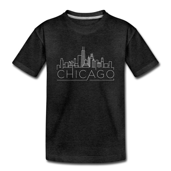 Chicago, Illinois Toddler T-Shirt - Skyline Chicago Toddler Tee - charcoal gray