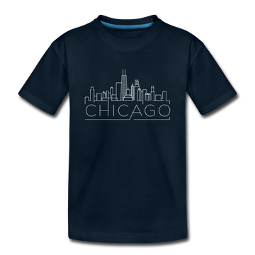 Chicago, Illinois Toddler T-Shirt - Skyline Chicago Toddler Tee - deep navy