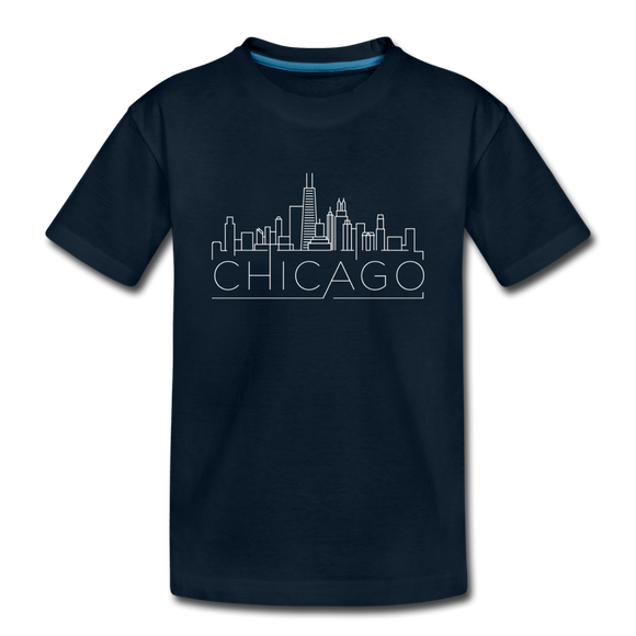 Chicago, Illinois Toddler T-Shirt - Skyline Chicago Toddler Tee - deep navy