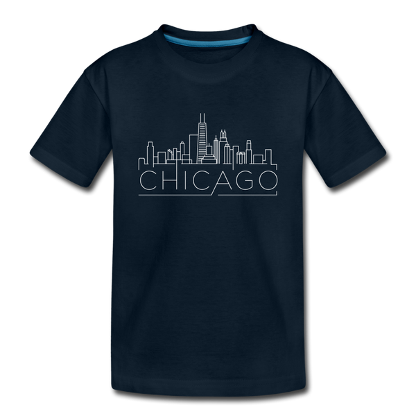 Chicago, Illinois Toddler T-Shirt - Skyline Chicago Toddler Tee - deep navy