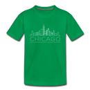 Chicago, Illinois Toddler T-Shirt - Skyline Chicago Toddler Tee - kelly green