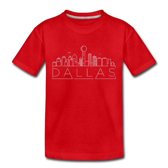 Dallas, Texas Toddler T-Shirt - Skyline Dallas Toddler Tee - red