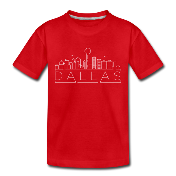 Dallas, Texas Toddler T-Shirt - Skyline Dallas Toddler Tee - red