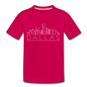 Dallas, Texas Toddler T-Shirt - Skyline Dallas Toddler Tee - dark pink