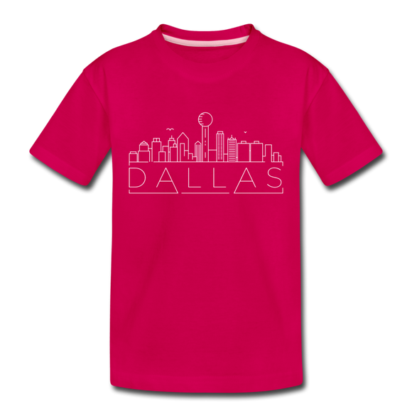 Dallas, Texas Toddler T-Shirt - Skyline Dallas Toddler Tee - dark pink