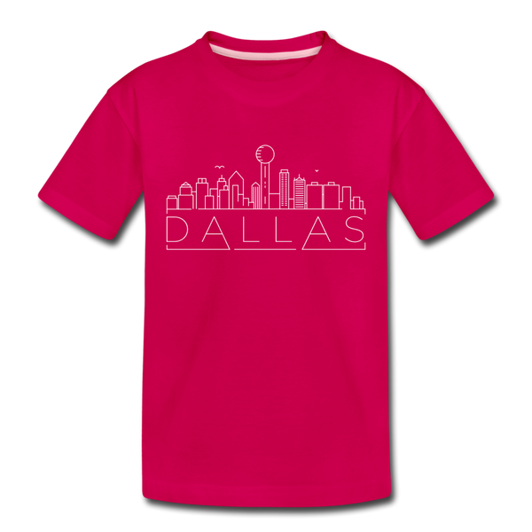 Dallas, Texas Toddler T-Shirt - Skyline Dallas Toddler Tee - dark pink