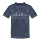 Dallas, Texas Toddler T-Shirt - Skyline Dallas Toddler Tee - heather blue