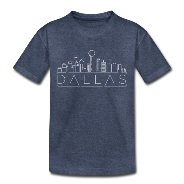 Dallas, Texas Toddler T-Shirt - Skyline Dallas Toddler Tee - heather blue