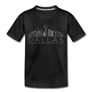 Dallas, Texas Toddler T-Shirt - Skyline Dallas Toddler Tee - charcoal gray
