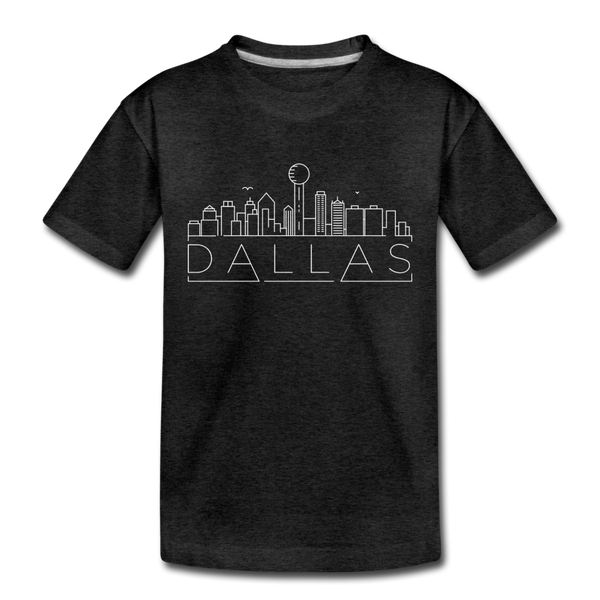 Dallas, Texas Toddler T-Shirt - Skyline Dallas Toddler Tee - charcoal gray