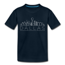 Dallas, Texas Toddler T-Shirt - Skyline Dallas Toddler Tee - deep navy